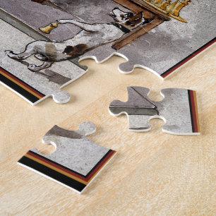Elephant Being Weighed by Small Dog Jigsaw Puzzle