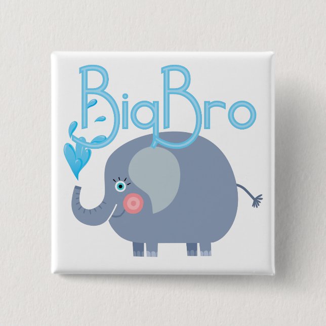 Elephant Big Bro 15 Cm Square Badge (Front)