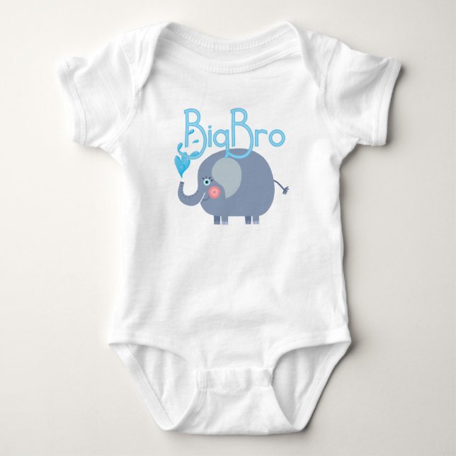 Elephant Big Bro Baby Bodysuit (Front)