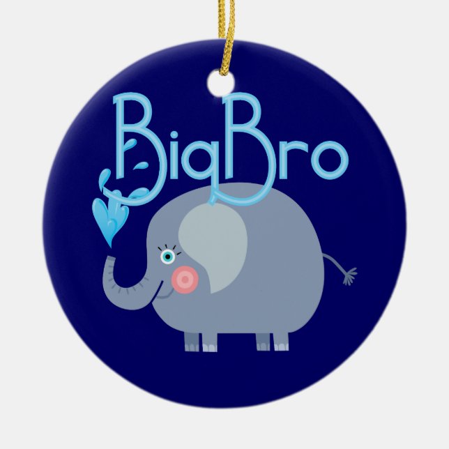 Elephant Big Bro Ceramic Tree Decoration (Front)