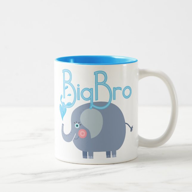 Elephant Big Bro Two-Tone Coffee Mug (Right)