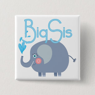 Elephant Big Sis 15 Cm Square Badge