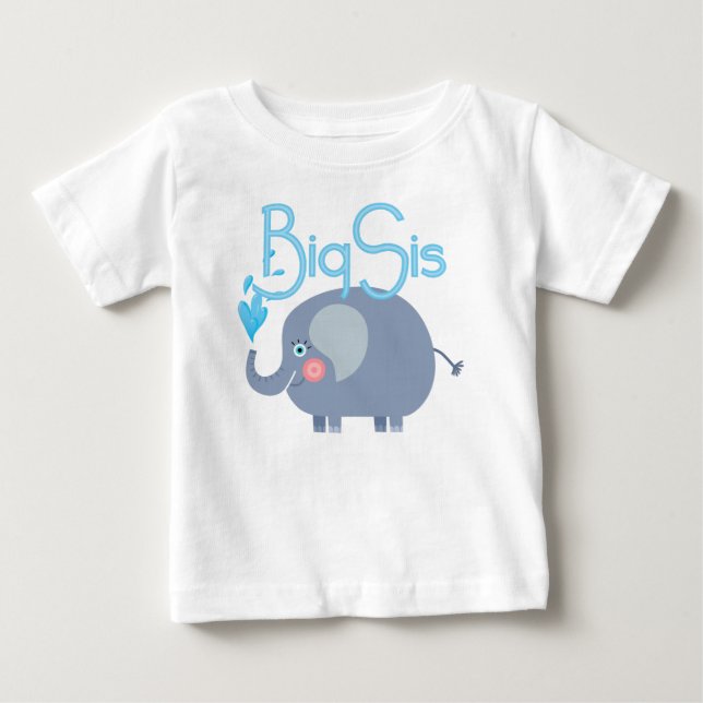 Elephant Big Sis Baby T-Shirt (Front)