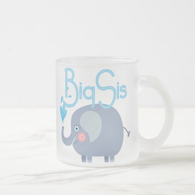 Elephant Big Sis Frosted Glass Coffee Mug (Right)