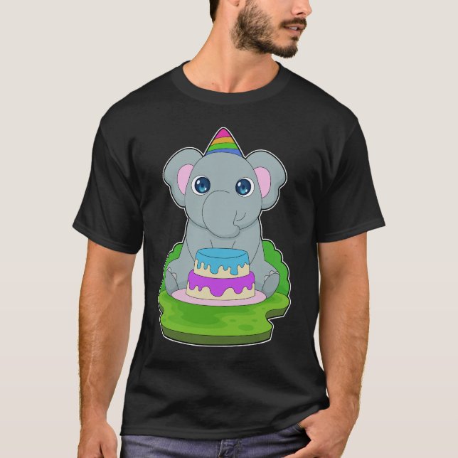 Elephant Birthday Cake T-Shirt (Front)