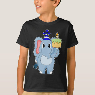 Elephant Birthday Candle Cake T-Shirt