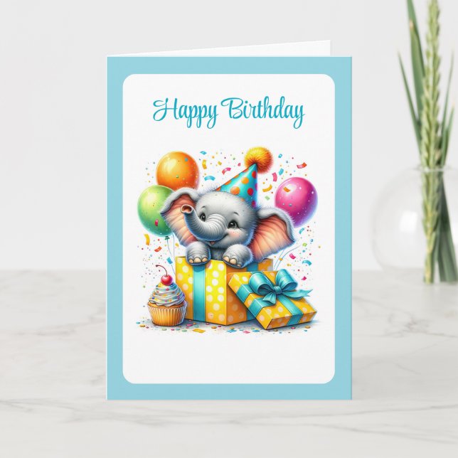 Elephant Birthday Card (Front)