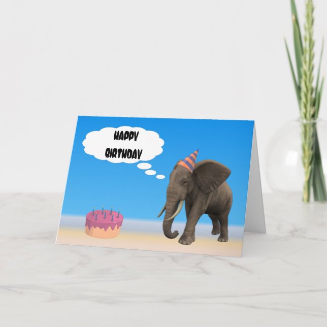 Elephant Birthday Card (Front)
