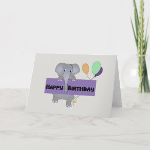 Elephant Birthday Greeting Card