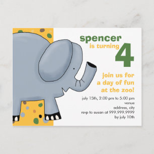 Elephant • Birthday Invitation Postcard