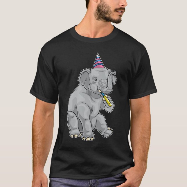 Elephant Birthday Party horn T-Shirt (Front)
