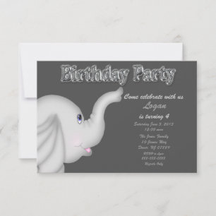 Elephant Birthday Party Invitation