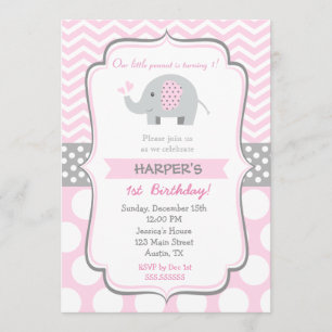 Elephant Birthday Party Invitations