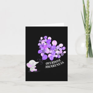 Elephant Blowing Up Lloons Overdose Awareness Card