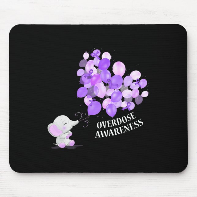 Elephant Blowing Up Lloons Overdose Awareness  Mouse Mat (Front)