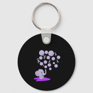 Elephant Blowing Up Purple Balloons Overdose Aware Key Ring