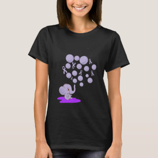 Elephant Blowing Up Purple Balloons Overdose Aware T-Shirt