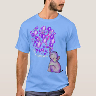 Elephant Blowing Up Purple Balloons Overdose Aware T-Shirt