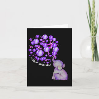 Elephant Blowing Up Purple Lloons Overdose Awarene Card