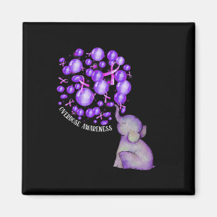 Elephant Blowing Up Purple Lloons Overdose Awarene Magnet