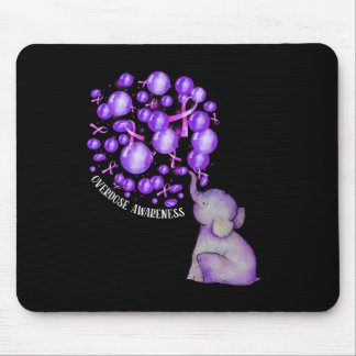 Elephant Blowing Up Purple Lloons Overdose Awarene Mouse Mat