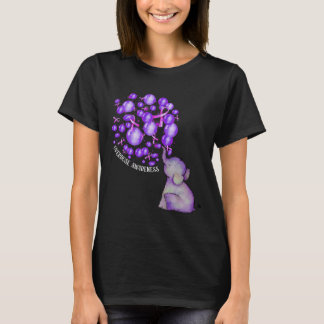 Elephant Blowing Up Purple Lloons Overdose Awarene T-Shirt