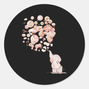 Elephant Blows Up Peach Balloons Uterine Cancer Aw Classic Round Sticker