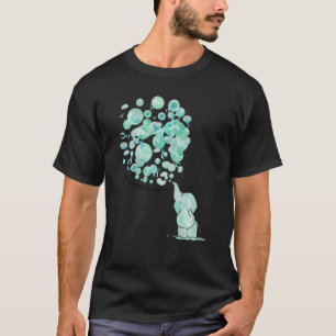 Elephant Blows Up Teal Balloons Fragile X Syndrome T-Shirt