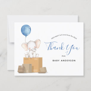 Elephant Blue Baby Shower by Mail Thank You