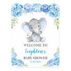 Elephant Blue Boy Baby Shower Sprinkle Welcome