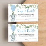 Elephant blue greenery boy shower diaper raffle enclosure card<br><div class="desc">For more advanced customisation of this design,  simply select the "Customise It" button above!</div>