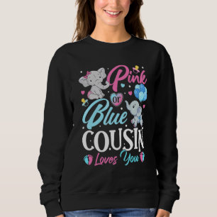 Elephant Blue Pink Cousin Loves You Pregnancy Reve Sweatshirt