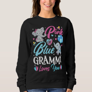 Elephant Blue Pink Grammy Loves You Pregnancy Reve Sweatshirt