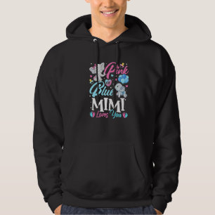 Elephant Blue Pink Mimi Loves You Pregnancy Reveal Hoodie