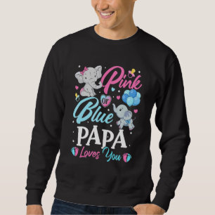 Elephant Blue Pink Papa Loves You Pregnancy Reveal Sweatshirt