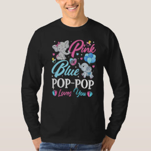 Elephant Blue Pink Pop Pop Loves You Pregnancy Rev T-Shirt