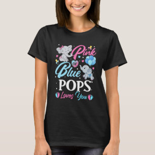 Elephant Blue Pink POPS Loves You Pregnancy Reveal T-Shirt
