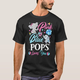 Elephant Blue Pink Pops Loves You Pregnancy Reveal T-Shirt