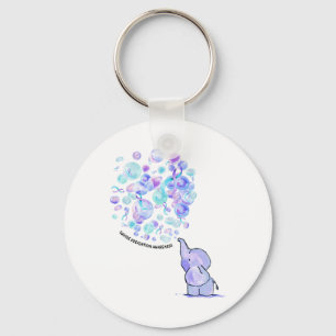 Elephant Blue Purple Balloons Suicide Prevention A Key Ring