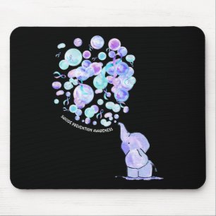 Elephant Blue Purple Balloons Suicide Prevention A Mouse Mat