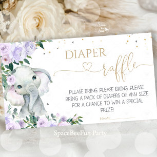 Elephant Blush Purple Lavender Enclosure Card