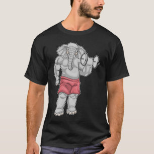 Elephant Bodybuilder Dumbbell Bodybuilding T-Shirt
