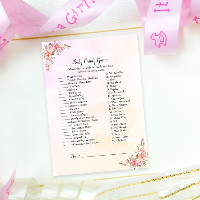 Elephant Boho Chic Baby Shower Candy Game Invitation (Creator Uploaded)