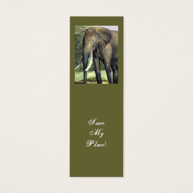 Elephant bookmark Save My Place! (Front)