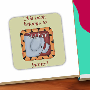 Elephant Bookplate This Book Belongs To Sticker