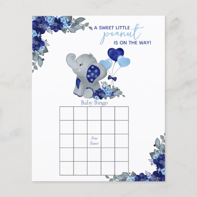 Elephant Boy Baby Shower Game (Front)