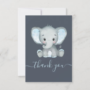 Elephant Boy Baby Shower Thank You Card