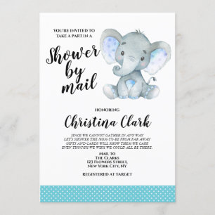 Elephant Boy Shower by mail Cute Invitation
