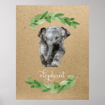 Elephant boys room nursery print