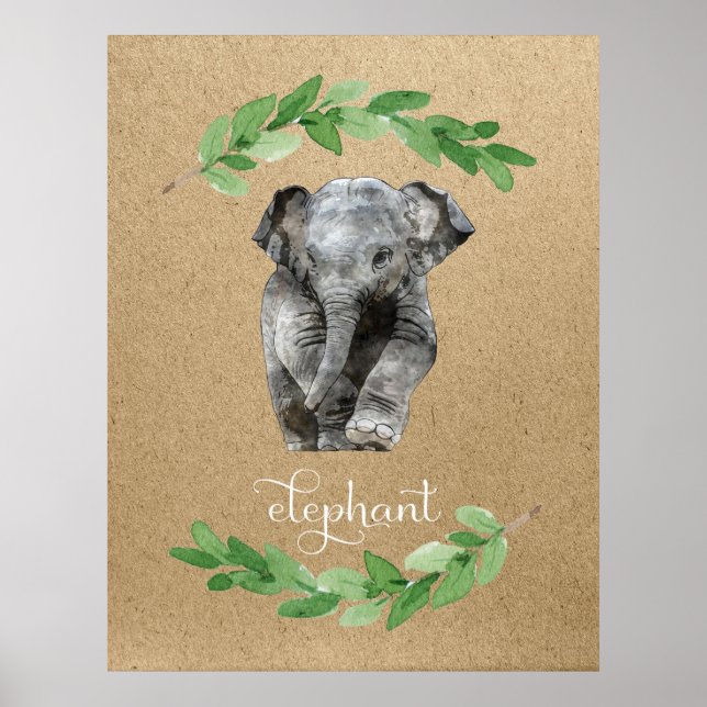 Elephant boys room nursery print (Front)